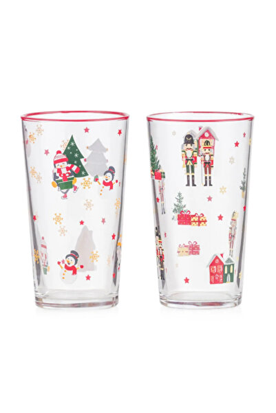 LC Waikiki Mixed Christmas Themed Glass Cup Set of 2 570 ml