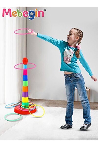 MEBEGIN Ring Toss Game Set with 8 Rings, Stacking Cups Toy, Baby Educational ...