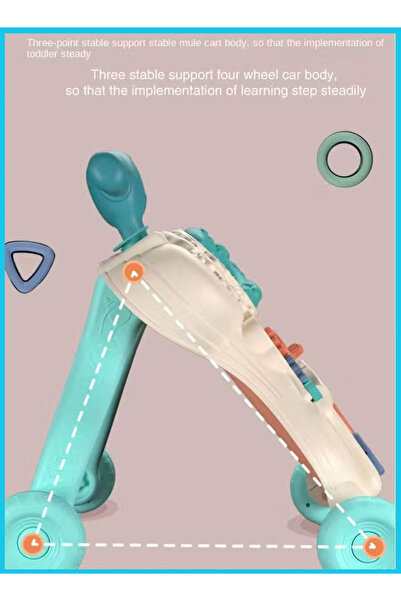 Generic Unisex Baby Walker with Detachable Play Panel, Weighted Design Walking Toy