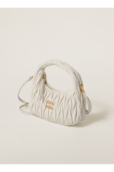 Miu Wander quilted nappa leather hobo Crossbody Shoulder Bag