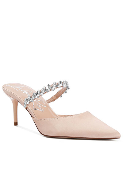london Rag Women Diamante Stiletto Mules Sandals in Champagne