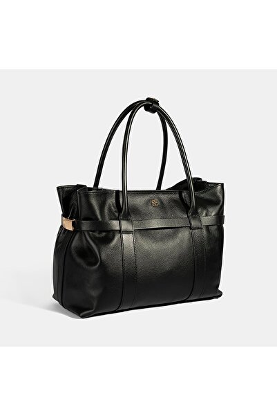 Desa Women's Black Wallet Leather Shoulder Bag with Accessories