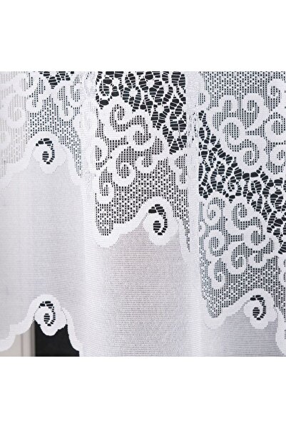 OTHERONE MODESTA - Ready-made jacquard curtain with a cut at the bottom - 250x120 cm - white
