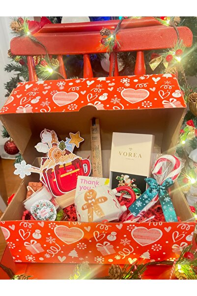 VOREA Jewelry Yılbaşı kutusu, yeni yıl hediyesi mum, kupa, takvim, baston şek...