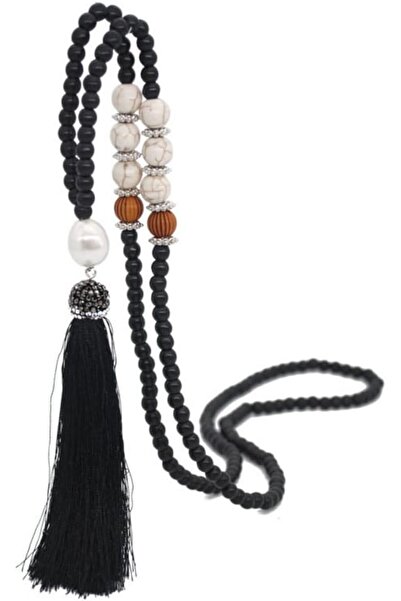 erorex قلادة نسائية من توموفلي مصنوعة يدويًا من خرز فيروزي، قلادة طويلة من الخرز الملون