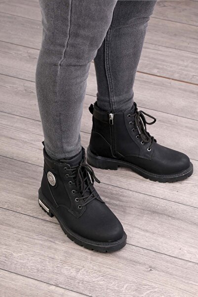 Freemax Unisex Non-Slip Guaranteed Fur-Lined Rubber Sole Winter Zippered Boots Iarnă Black