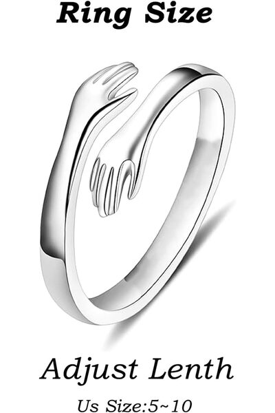 erorex ALMEKAQUZ Adjustable Hug Ring for Women and Girls - Silver