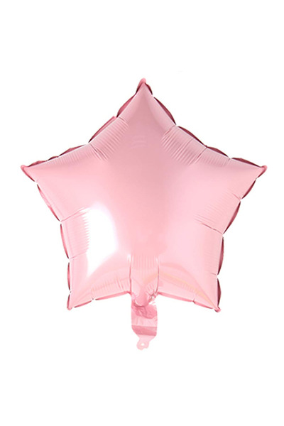 BALON DİYARI Light Pink Star Foil Balloon All Colors 45cm Stylish Image Compatible with Air and Helium