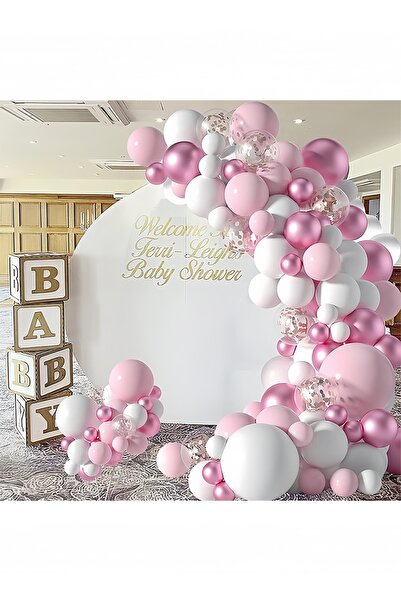 Generic 107Pcs Balloons Garland Arch Kit, Pastel Light Pink White Balloons Metallic Party Balloons