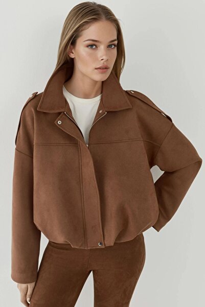 Hiccup Soft Textured Suede Bomber Jacket