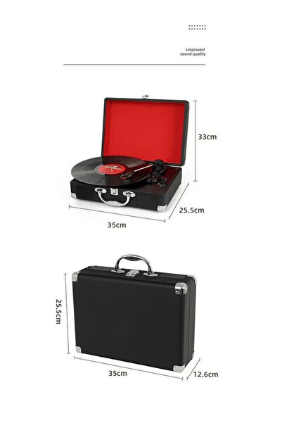 Generic Vinyl record player, portable wireless Bluetooth speaker, supports USB/RCA output/headphone jack/MP3