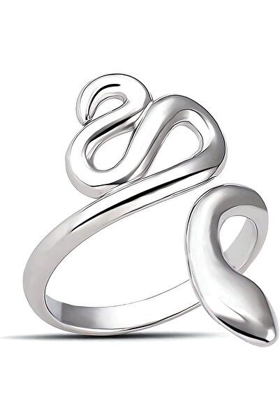 erorex Open Stacking Snake Rings for Women, Love Heart Adjustable Finger Rings, Silver