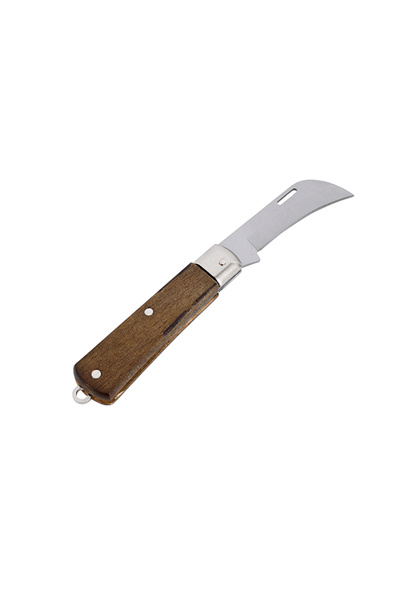 Lawazim Electric Folding Knife with Wooden Handle - Compact Hawkbill Utility Knife