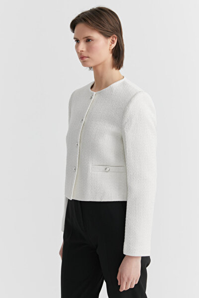 PAULMARK Γυναικείο μπουφάν με λεπτομέρεια με κουμπιά από τουίντ