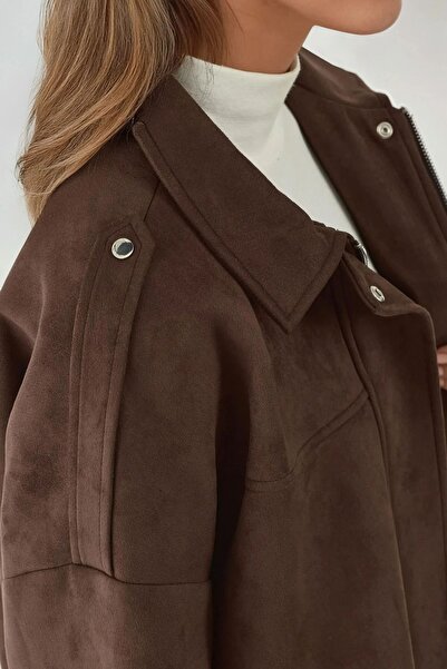 Hiccup Soft Textured Suede Bomber Jacket