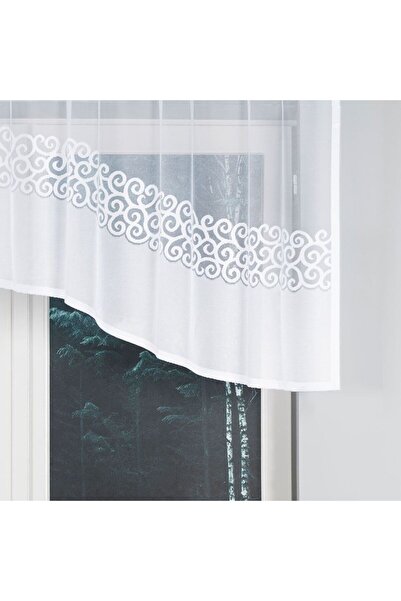 OTHERONE DANIELA - Ready-made jacquard curtain with a cut at the bottom - 250x90 cm - white