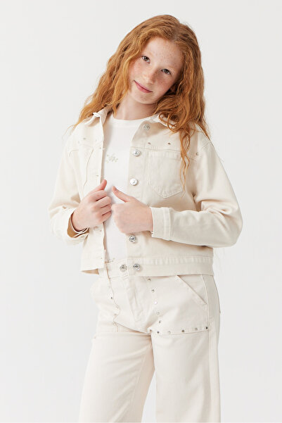 PAULMARK Λεπτομερές τζιν μπουφάν για κορίτσια