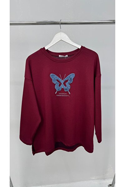 Koza Butik Women's Plus Size Long Sleeve Butterfly Pattern Modal Fabric Blouse 2017-2018-26