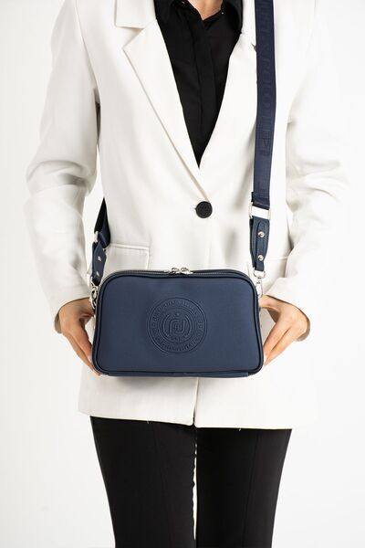 Just Polo Women's Black 5 Compartment Shoulder and Crossbody Bag