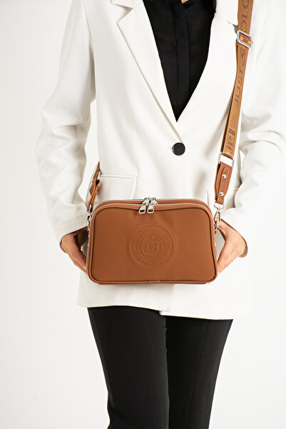 Just Polo Women's Black 5 Compartment Shoulder and Crossbody Bag