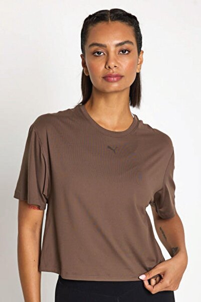 Puma Μπλουζάκι Cloudspun Relaxed Oversized σε καφέ χρώμα