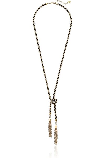 erorex GUESS Knotted Rope Chain Lariat with Tassel Y-Shaped Necklace, Metal