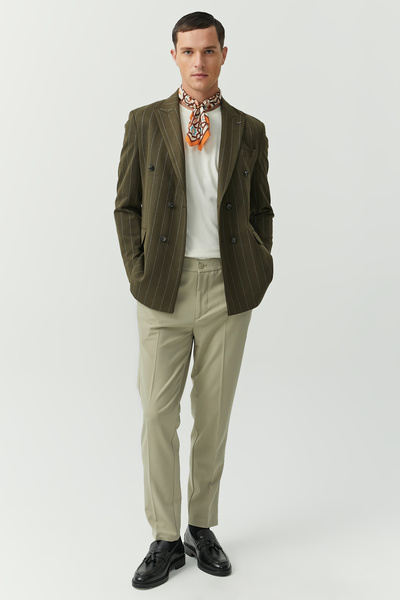 PAULMARK Чоловічий піджак з ластовицею та смугастим візерунком