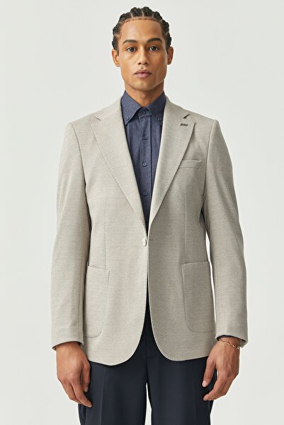 PAULMARK Ανδρικό μονόχρωμο μπουφάν με μονό κουμπί με σχέδιο