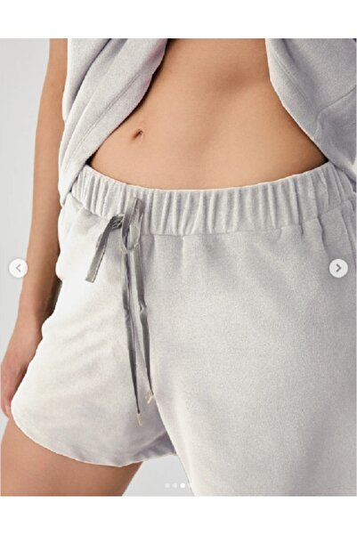 Penyemood Crew Neck Short Sleeve Velvet Women's Shorts Set