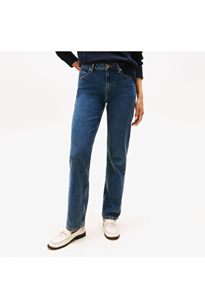 Tommy Hilfiger Kadın Klasik Düz Paça Jean Pantolon - Mavi