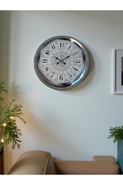 Genel Markalar Asil Motif Krom 40 Cm Metal Duvar Saati