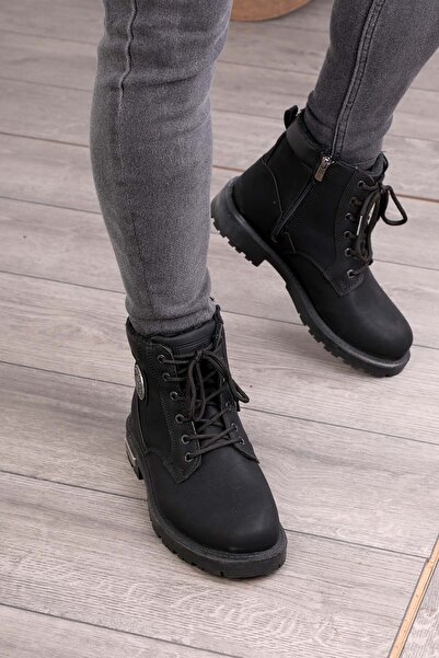 Freemax Unisex Non-Slip Guaranteed Fur-Lined Rubber Sole Winter Zippered Boots Iarnă Black