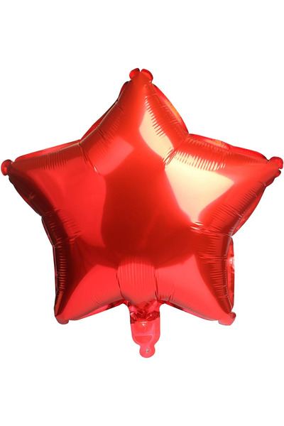 BALON DİYARI Red Star Foil Balloon All Colors 45cm Stylish Image Compatible with Air and Helium