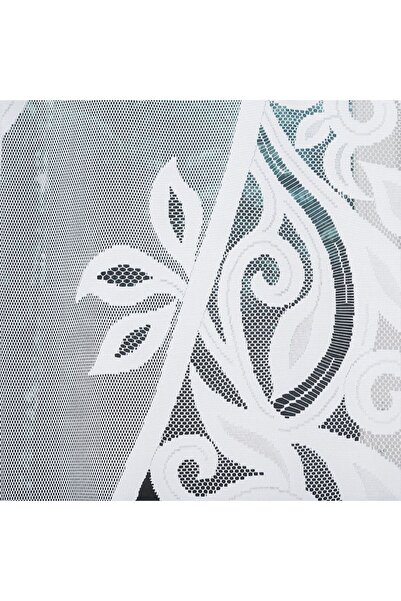 OTHERONE POLA - Ready-made jacquard curtain with a cut at the bottom - 400x160 cm - white