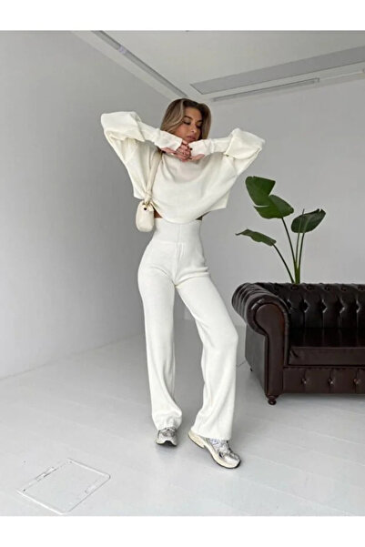 STF MODA Finger-Cut High Waist Knitwear Black Suit