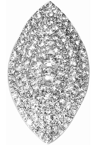 erorex Luxury Statement Ring, Sparkly Rhinestone Marquise Design, Adjustable Open Ring, Silver