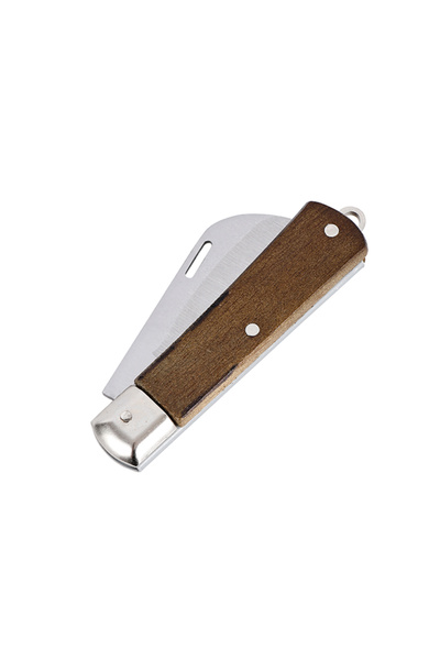 Lawazim Electric Folding Knife with Wooden Handle - Compact Hawkbill Utility Knife