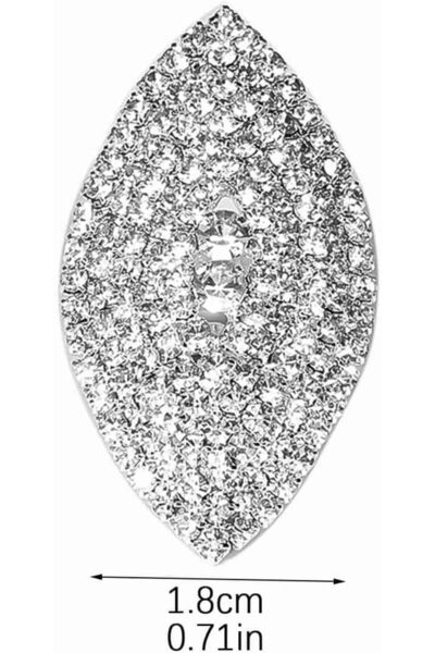 erorex Luxury Statement Ring, Sparkly Rhinestone Marquise Design, Adjustable Open Ring, Silver