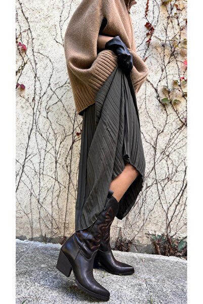 ESSO LA MİA حذاء دالاس نسائي بكعب عالٍ من الجلد الطبيعي من idlea