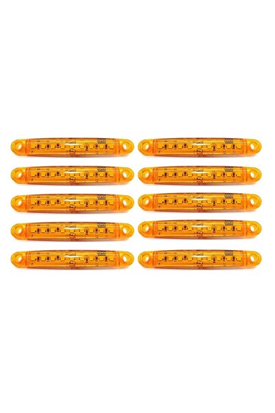 reyoto 10 Adet 9 Ledli Parmak LED Lamba Sarı 12V-24V Kamyon Kasa ve Tır Dorse...