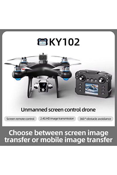 Generic KY102 Dual Camera LCD Screen Drone – Foldable Optical Flow RC Quadcopter