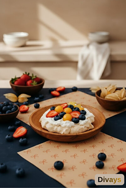 DİVAYS 50 Adet Fiyonk Baskılı Sunum Kağıdı | Vintage Desenli Servis Kağıdı