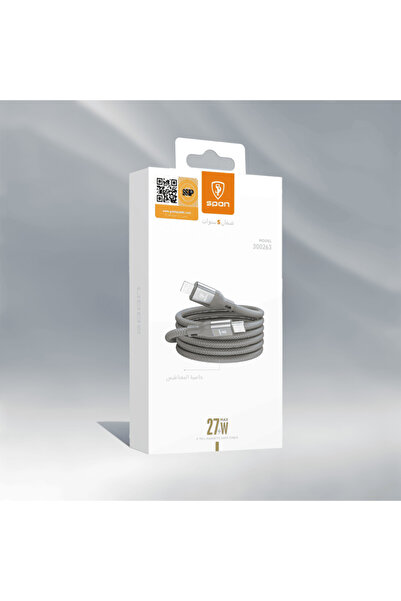 Spon كابل شحن مغناطيسي مضاد للقطع - 60 وات، من النوع C إلى النوع C، 1 متر