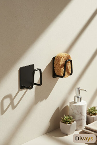 DİVAYS قطعتان من حامل الإسفنج المعدني ذاتي اللصق |   حامل إسفنج منظم لحوض المطبخ