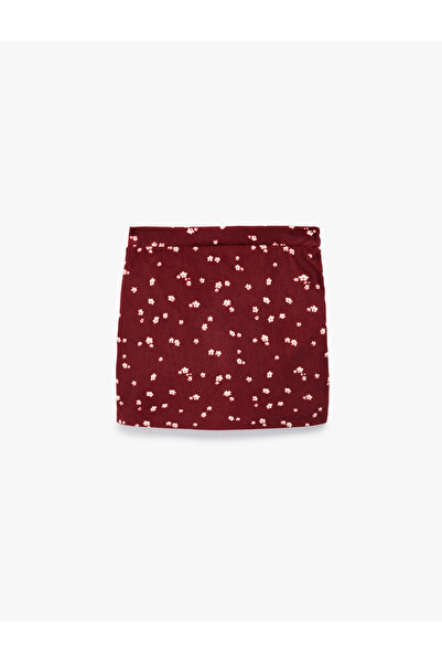 Koton Floral Shorts Skirt with Elastic Waist