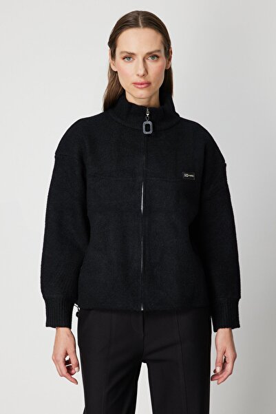 ON Cardigan guler ridicat cu talie elastică