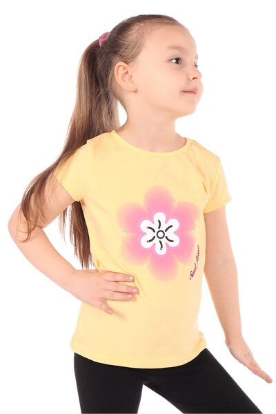 Toontoy Tricou cu mânecă scurtă pentru fete cu imprimeu guler rotund