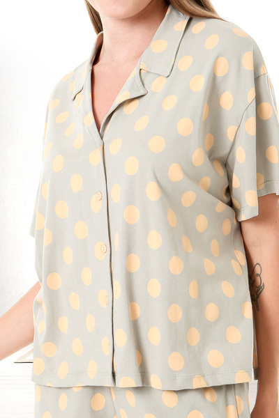 Bella Linda Women's Pajama Set with Button Cotton Shorts