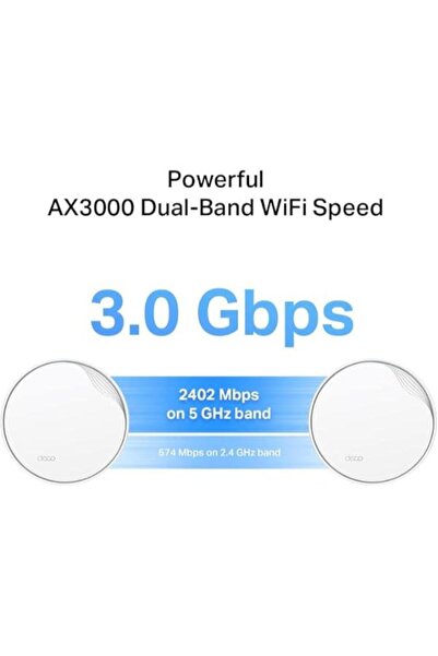DECO TP-Link X50-PoE AX3000 Home Mesh Wi-Fi 6 System with PoE, cover up to 6,500 ft2, Pack of 3