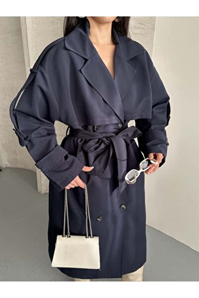Moda İkra Trench Coat Belted Buttoned Stylish Comfortable Casual Combination Spring Autumn Trench Coat